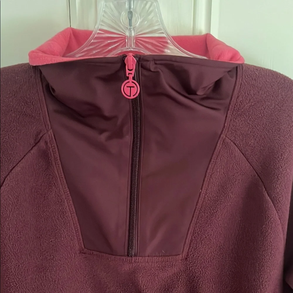 Talbots Red and Pink Long Sleeve Fleece Hoodie - Picture 3 of 5
